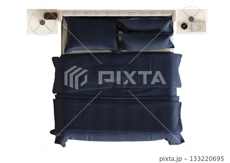 bed isolate on a transparent background, interior furniture, 3D illustration, cg render bed isolate on a transparent background, interior furniture, 3D illustration, cg render 133220695