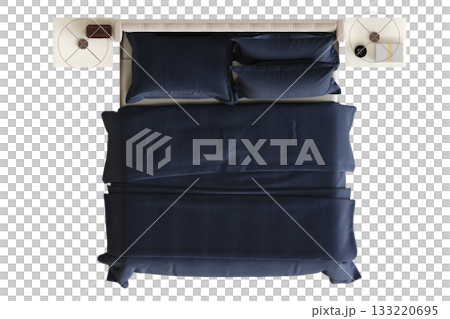 bed isolate on a transparent background, interior furniture, 3D illustration, cg render bed isolate on a transparent background, interior furniture, 3D illustration, cg render 133220695