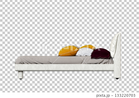bed isolate on a transparent background, interior furniture, 3D illustration, cg render bed isolate on a transparent background, interior furniture, 3D illustration, cg render 133220703