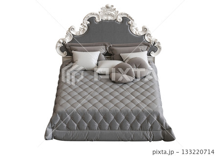 bed isolate on a transparent background, interior furniture, 3D illustration, cg render bed isolate on a transparent background, interior furniture, 3D illustration, cg render 133220714