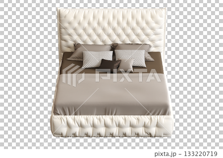 bed isolate on a transparent background, interior furniture, 3D illustration, cg render bed isolate on a transparent background, interior furniture, 3D illustration, cg render 133220719