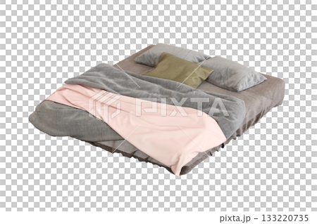 bed isolate on a transparent background, interior furniture, 3D illustration, cg render bed isolate on a transparent background, interior furniture, 3D illustration, cg render 133220735