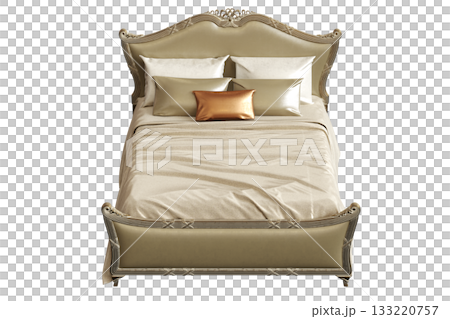 bed isolate on a transparent background, interior furniture, 3D illustration, cg render bed isolate on a transparent background, interior furniture, 3D illustration, cg render 133220757