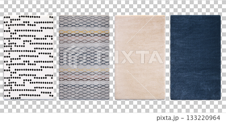 carpet for interior isolated on transparent background, home decor, 3D illustration, cg render 133220964