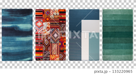 carpet for interior isolated on transparent background, home decor, 3D illustration, cg render 133220965