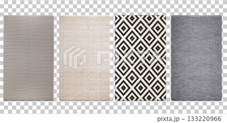 carpet for interior isolated on transparent background, home decor, 3D illustration, cg render 133220966