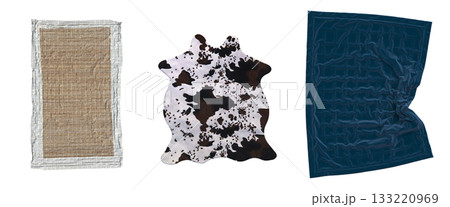 carpet for interior isolated on transparent background, home decor, 3D illustration, cg render 133220969