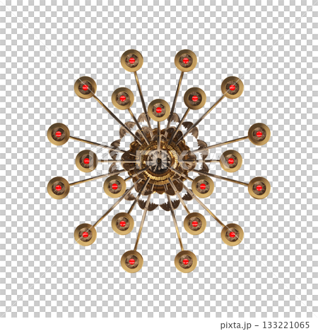 chandelier on the ceiling isolated on transparent background, hanging lamp, pendant light, 3D illustration, cg render chandelier on the ceiling isolated on transparent background, hanging lamp, pendant light, 3D illustration, cg render 133221065