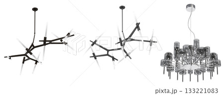 chandelier on the ceiling isolated on transparent background, hanging lamp, pendant light, 3D illustration, cg render chandelier on the ceiling isolated on transparent background, hanging lamp, pendant light, 3D illustration, cg render 133221083