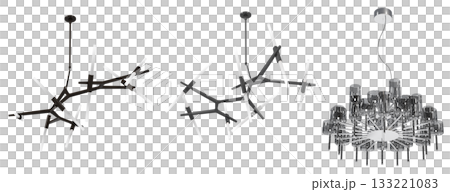 chandelier on the ceiling isolated on transparent background, hanging lamp, pendant light, 3D illustration, cg render chandelier on the ceiling isolated on transparent background, hanging lamp, pendant light, 3D illustration, cg render 133221083
