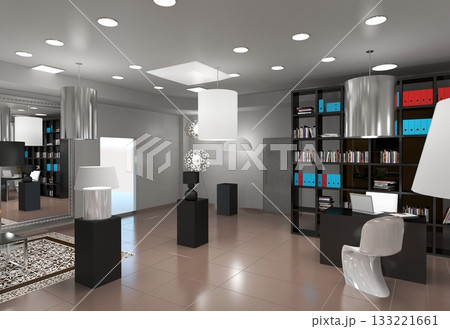 commercial premises, shop, interior visualization, 3D illustration commercial premises, shop, interior visualization, 3D illustration 133221661