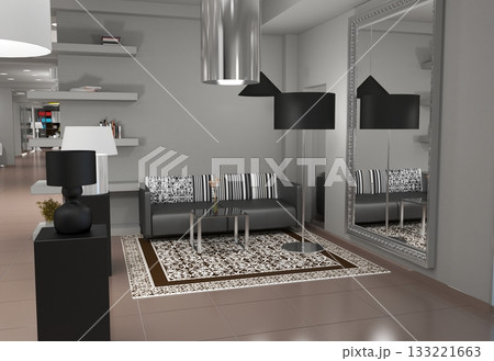 commercial premises, shop, interior visualization, 3D illustration commercial premises, shop, interior visualization, 3D illustration 133221663