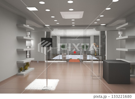 commercial premises, shop, interior visualization, 3D illustration commercial premises, shop, interior visualization, 3D illustration 133221680