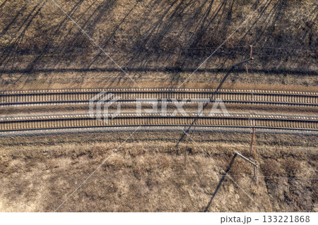 railway rails, view from above railway rails, view from above 133221868