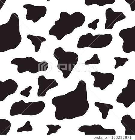 Classic cow spots seamless pattern, featuring irregular amoeba-like blobs and monochrome holstein motifs. Animal print texture with bold black patches and creative forms. Vector cow skin illustration Classic cow spots seamless pattern, featuring irregular amoeba-like blobs and monochrome holstein motifs. Animal print texture with bold black patches and creative forms. Vector cow skin illustration 133222971