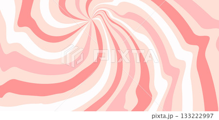 Twisted pink liquid candy pattern. Creamy fluid texture starburst background. Retro spiral sun rays backdrop. Vector wavy dynamic lines decoration. Carnival party stripes design 133222997