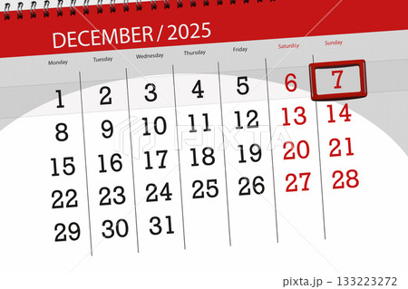 Calendar 2025, deadline, day, month, page, organizer, date, December, sunday, number 7 Calendar 2025, deadline, day, month, page, organizer, date, December, sunday, number 7 133223272