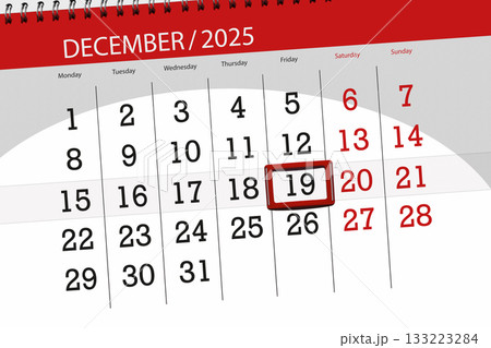 Calendar 2025, deadline, day, month, page, organizer, date, December, friday, number 19 133223284