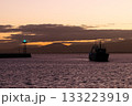 Cape Town East Pier Lighthouse With Boat At Dawn 133223919