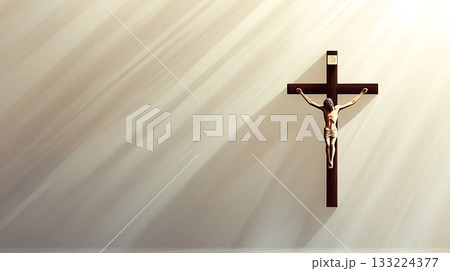 Cross with a man on top of it 133224377
