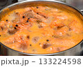 Close up shrimp in a metal pot with boiling water. 133224598