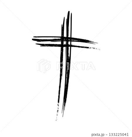Cross icon, religion christian grung texture symbol of faith vector illustration 133225041