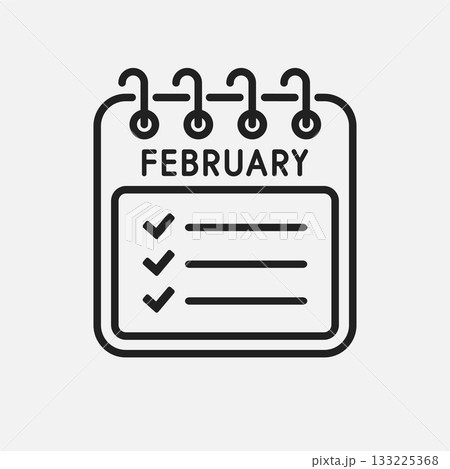 Icon calendar February month, to-do list, checklist Icon calendar February month, to-do list, checklist 133225368