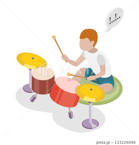 3D Isometric Flat Vector Illustration of Sensory Development for Autist Kids, Children Cognitive Development. Item 2 3D Isometric Flat Vector Illustration of Sensory Development for Autist Kids, Children Cognitive Development. Item 2 133226098