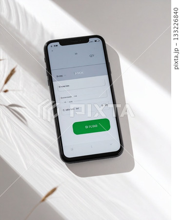 光が差すシンプル背景の銀行アプリ画面（4K） 133226840