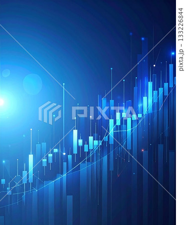 ブルー系の抽象的な投資チャート背景 133226844