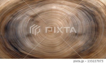 Detailed View of Tree Trunk Cross Section Showing Distinct Growth Rings Over Time 133227073