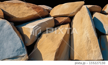 Natural Stone Patterns Create a Unique Texture in Outdoor Landscape Design During Daytime Natural Stone Patterns Create a Unique Texture in Outdoor Landscape Design During Daytime 133227130