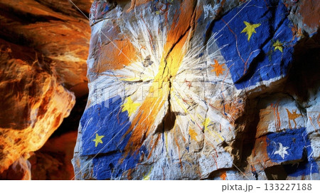 Primitive Drawings of Stars on Cave Walls Showcasing Ancient Art in a Secluded Location Primitive Drawings of Stars on Cave Walls Showcasing Ancient Art in a Secluded Location 133227188