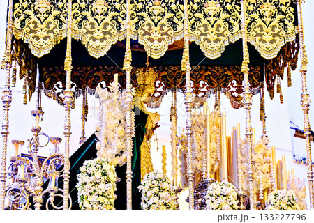 Image of Our Lady of Hope during Holy Week in Alcala de Guadaira, Seville, Andalusia 133227796