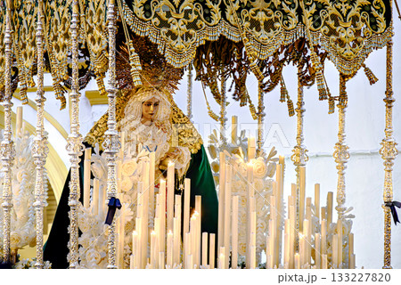 Image of Our Lady of Hope during Holy Week in Alcala de Guadaira, Seville, Andalusia 133227820