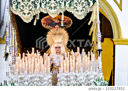 Image of Our Lady of Hope during Holy Week in Alcala de Guadaira, Seville, Andalusia 133227852