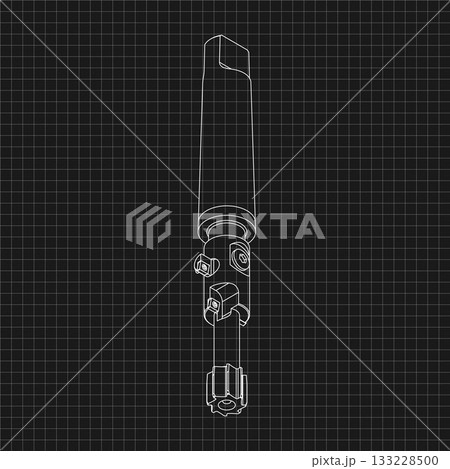 Mechanical engineering drawings. Tap tools, borer. Technical Design. Cover. Blueprint. Step Cutting Tool with Countersinking Function. Technical 3D Vector Illustration Mechanical engineering drawings. Tap tools, borer. Technical Design. Cover. Blueprint. Step Cutting Tool with Countersinking Function. Technical 3D Vector Illustration 133228500