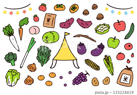 野菜とフルーツのイラスト素材 133228819