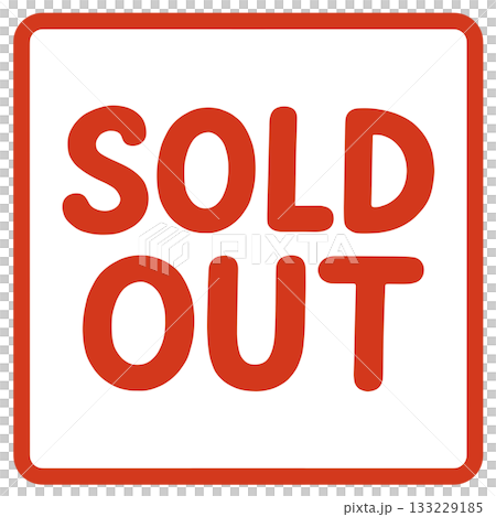 SOLD OUTの文字 SOLD OUTの文字 133229185