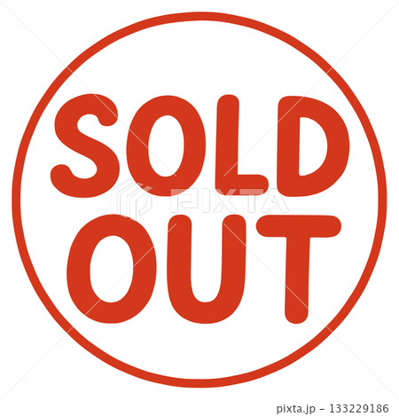 SOLD OUTの文字 SOLD OUTの文字 133229186