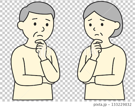 AI-generated images of elderly people with stern faces 133229832