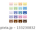 カラフルなくまの顔セット 133230832
