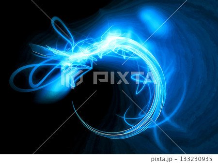 抽象的な青い光の渦 133230935
