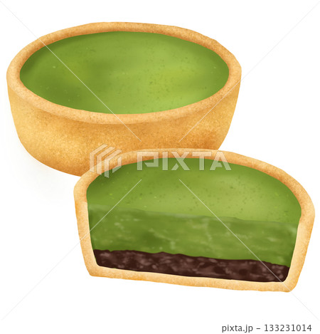 あんこ入りミニ抹茶タルトイラスト 133231014