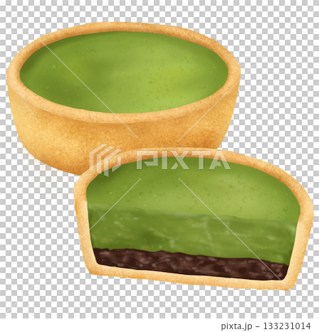 あんこ入りミニ抹茶タルトイラスト 133231014