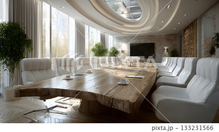 empty boardroom with long table modern chairs minimal design neutral tones empty boardroom with long table modern chairs minimal design neutral tones 133231566
