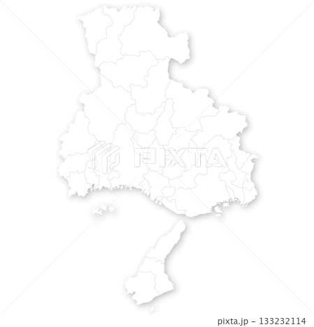 兵庫県と市町村の白地図 兵庫県と市町村の白地図 133232114