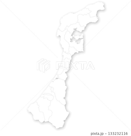 石川県と市町村の白地図 石川県と市町村の白地図 133232116