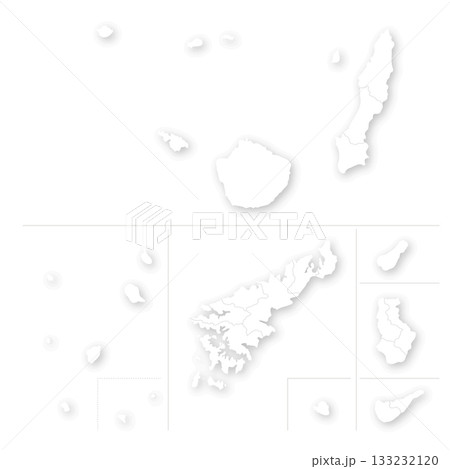 鹿児島県の離島の白地図 133232120