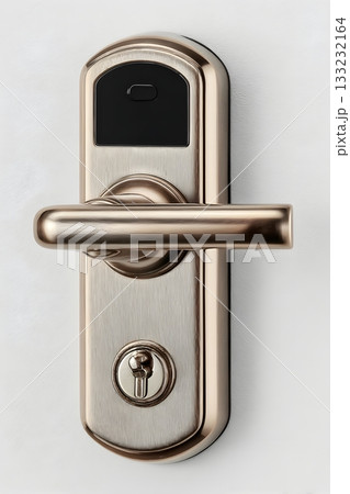 3D smart door lock isolated on white background 133232164
